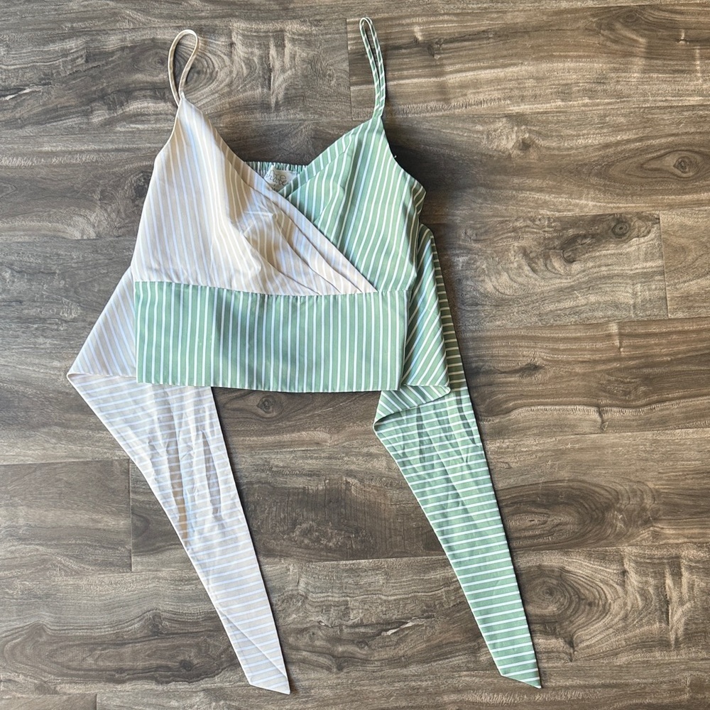 Mare Mare x Anthropologie Striped Wrap Crop Tank Top Small